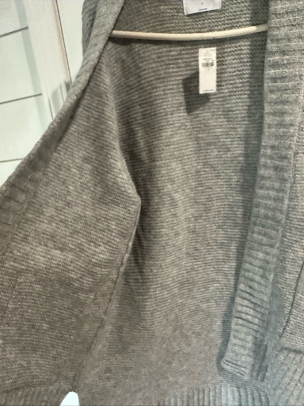 Old Navy Heather Gray Open-Front Pocket Knit Cardigan - Picture 5 of 5
